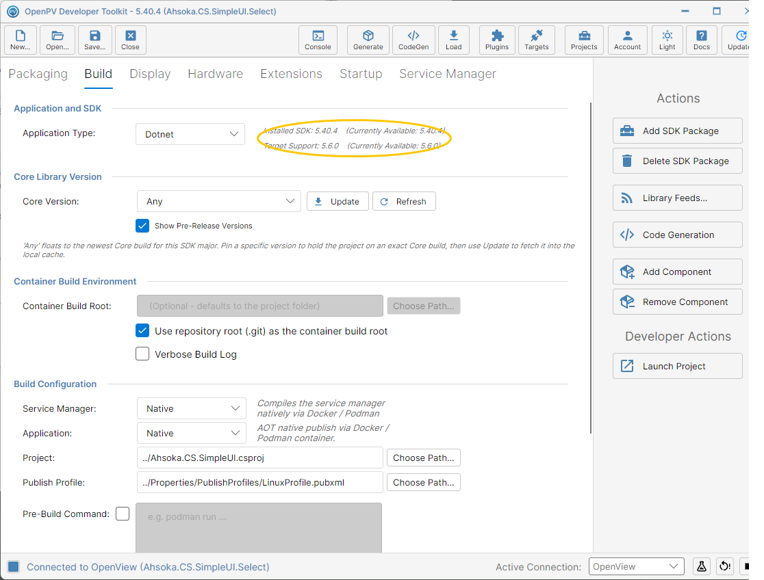 Installed SDK 5.40.4