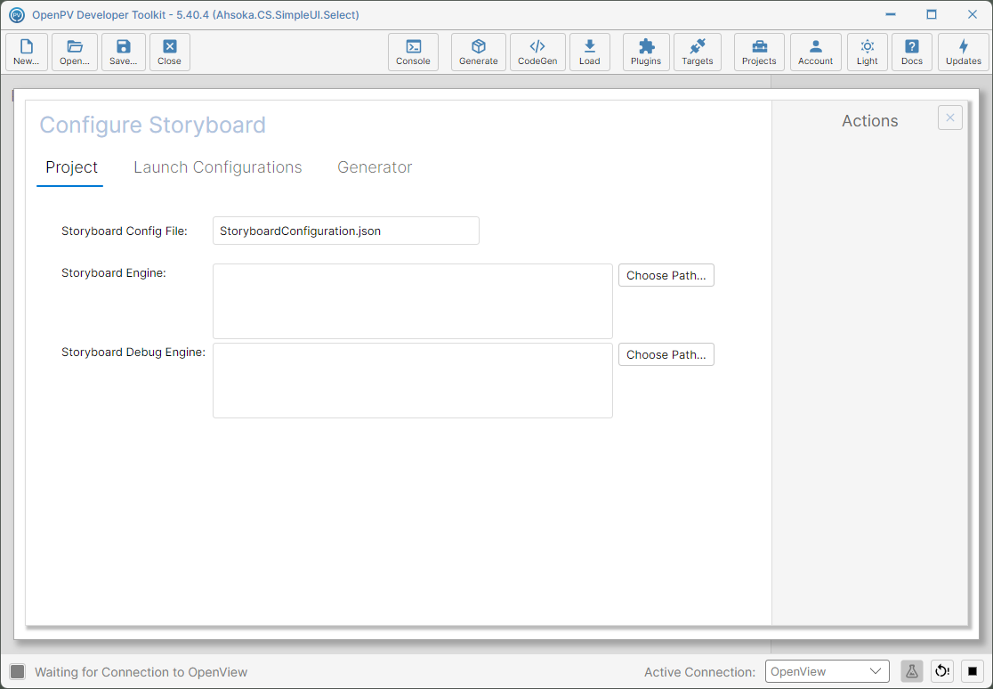 Configuring Storyboard Extension