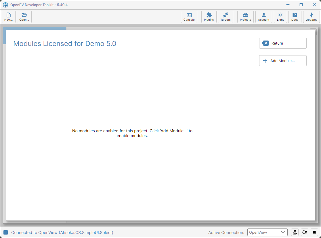No modules enabled for this project yet