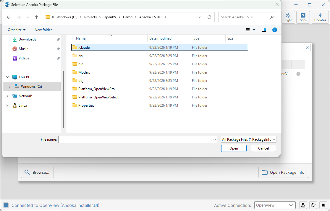 Navigating to the project folder