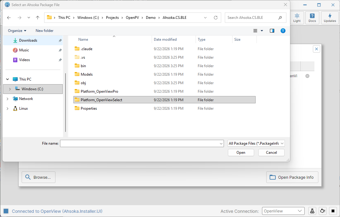 Two platform folders inside a project — one per target platform