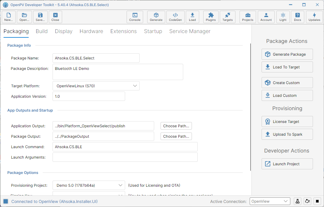The project open on the OpenViewSelect platform