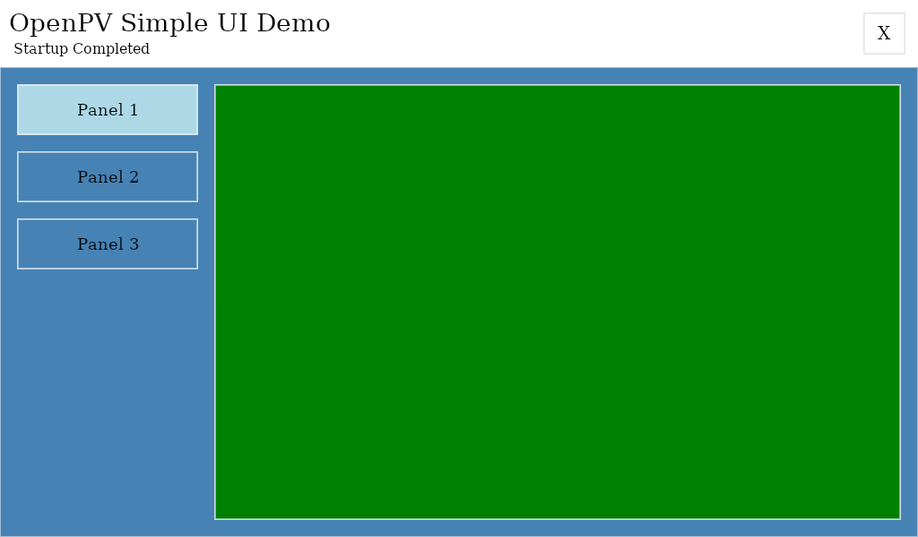 The application running on the physical display after Load To Target