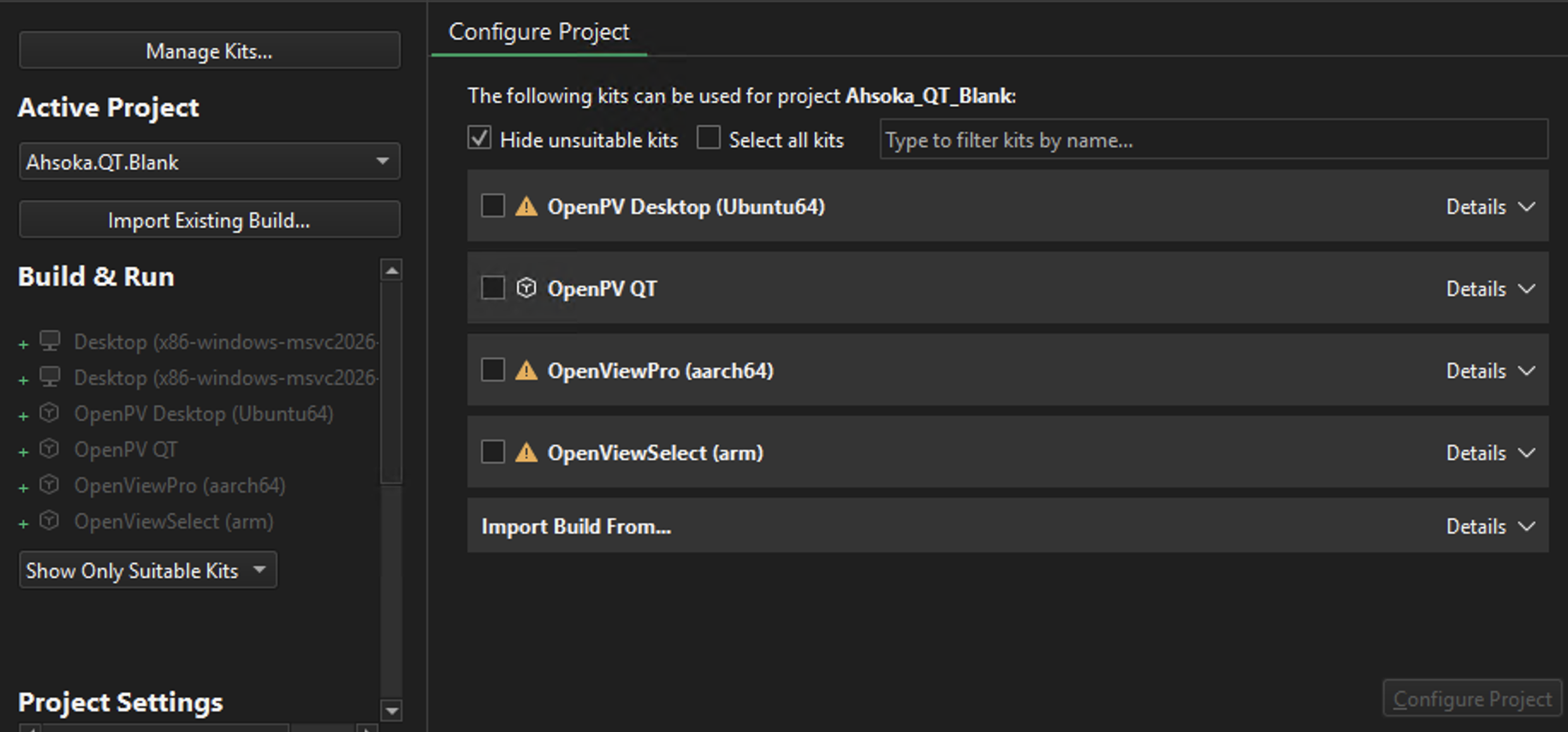 The three OpenPV container kits